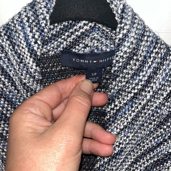 Tommy Hilfiger Black and White Open-Front Cotton Cardigan - Picture 2 of 3